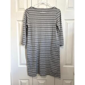 Garnet Hill 100% Organic Cotton Striped Boat Neck Dress Size 4